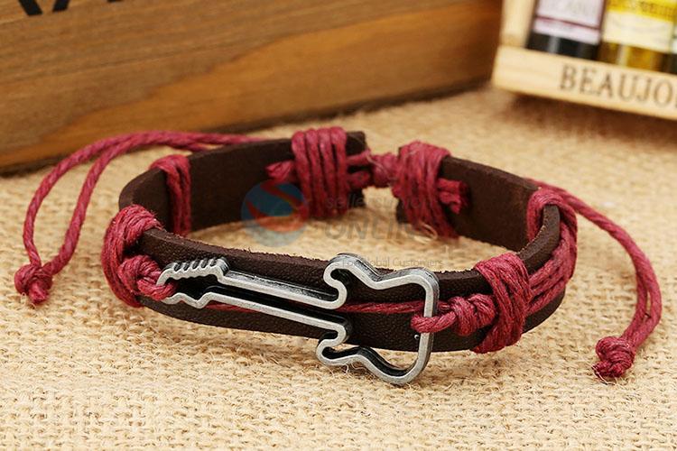 Creative Design Guitar Decorative Leather Bracelet