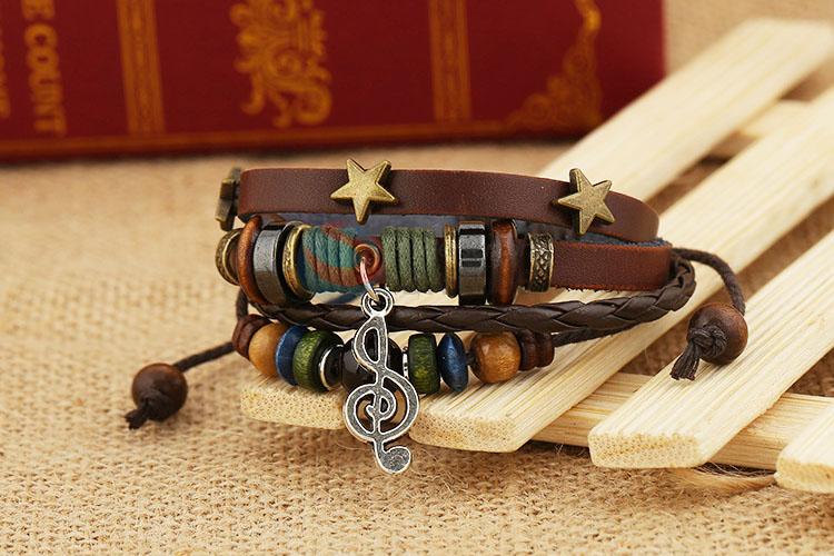 New Design Beaded Leather Bracelet Hand Ornament