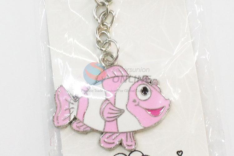 Cute best new style pink&white fish shape key chain