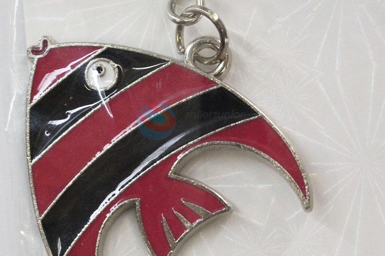 Cheap high quality red&black fish shape key chain