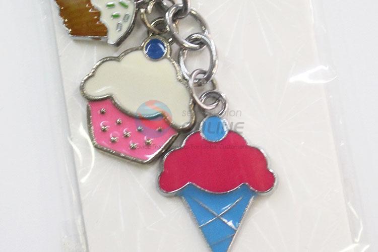 Wholesale top quality cake&ice cream shape key chain