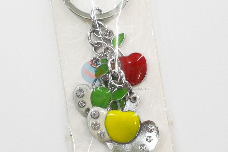 Popular cheap colorful apple shape key chain