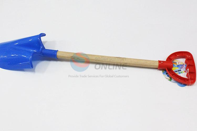 Blue Color Wooden Handle Middle Size Beach Shovel