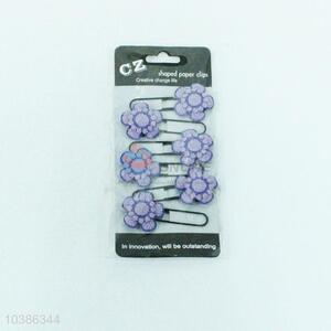 Flower Design 6Pcs Paper Clip