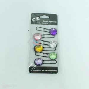 6pcs Rhinestone Design Paper Clip