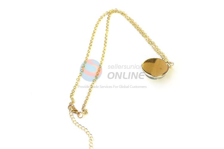 Fashion Drop Shape Real Flower Pendant With Gold Chain