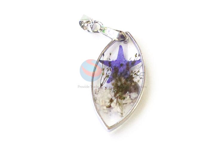 Hot Sale Fashion Real Flower Pendant With Gold Chain