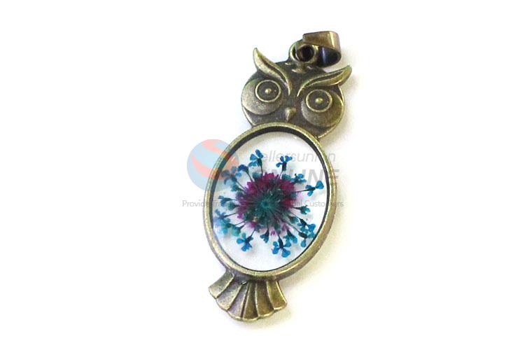 New Design Owl Shape Zinc Alloy Pendant With Chain