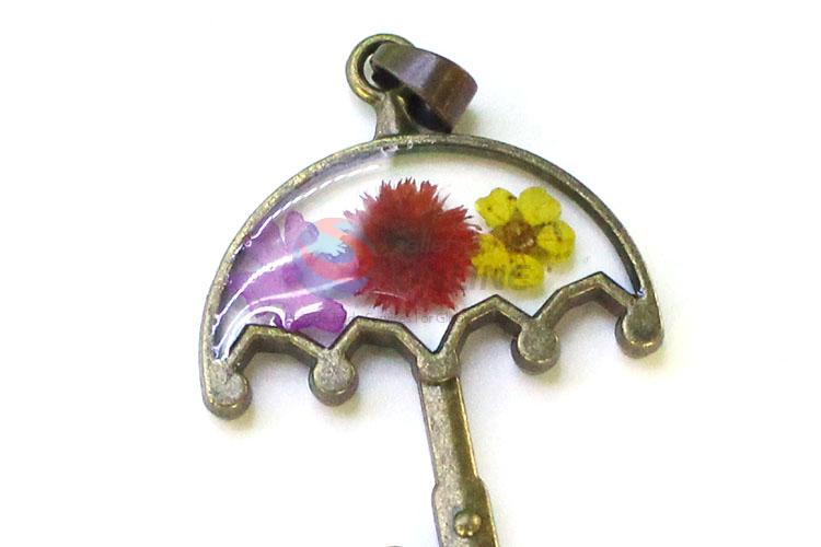 Custom Umbrella Shape Colorful Real Flower Pendant