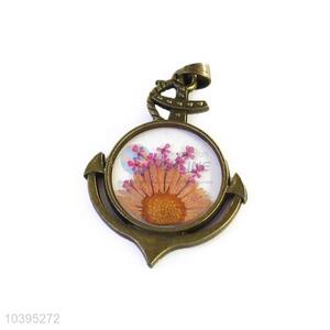 New Arrival Bronze Real Flower Pendant With Chain