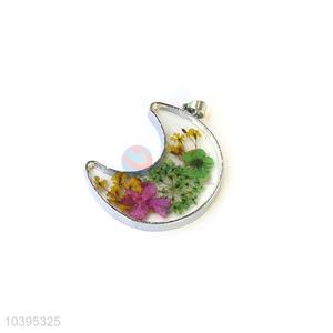 Creative Design Moon Shape Real Flower Pendant