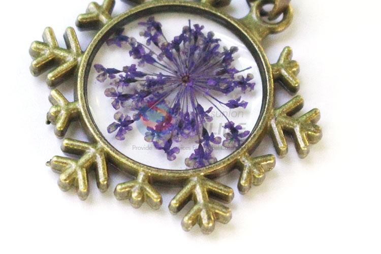 Top Quality Round Pendant With Real Flower Inside