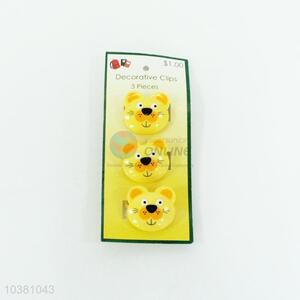 Delicate cheap new arrival 3pcs bear shape plastic clips