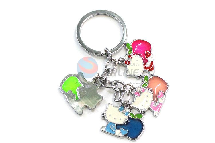 Cheap Cartoon Cat Shape Zinc Alloy Key Chain