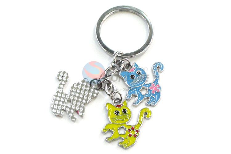 Latest Cute Cat Shape Zinc Alloy Key Ring Cheap Keychain