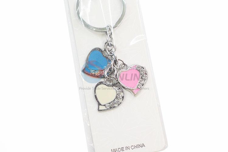 Custom Colorful Heart Shape Zinc Alloy Key Chain