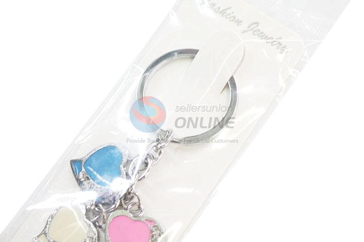 Custom Colorful Heart Shape Zinc Alloy Key Chain