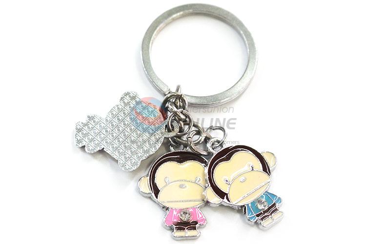 Custom Cartoon Monkey Shape Zinc Alloy Keychain Key Ring