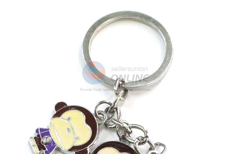 Custom Cartoon Monkey Shape Zinc Alloy Keychain Key Ring