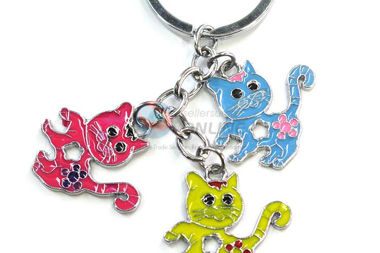 Latest Cute Cat Shape Zinc Alloy Key Ring Cheap Keychain