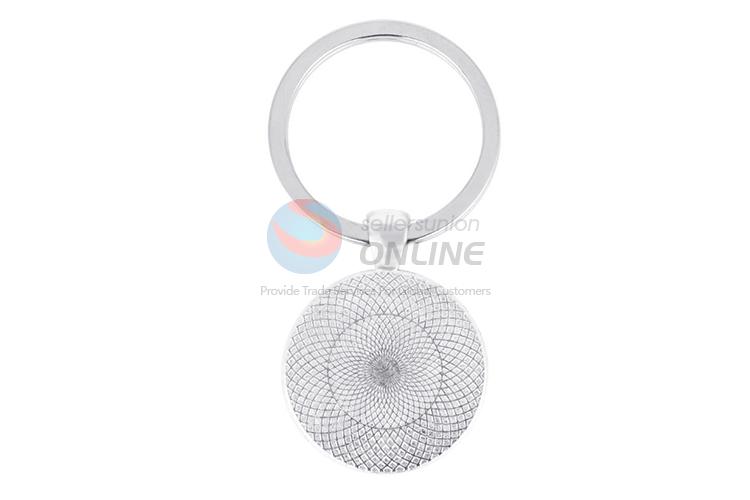 Sunflower Round Metal Key Chain/Key Ring