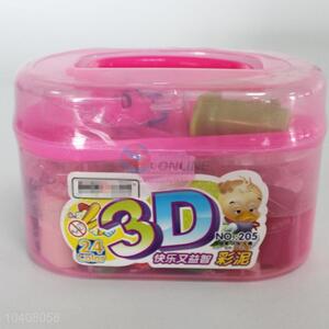 24-color Plasticine Set In Plastic Barrel