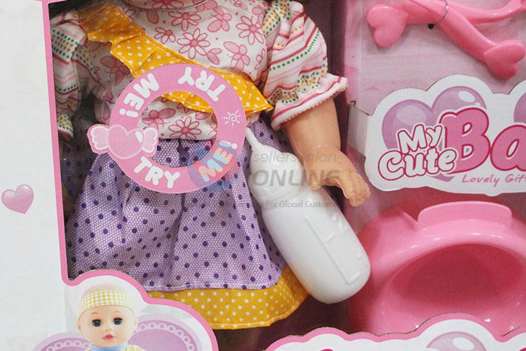 Fashion Style Girls Pretend Play Take Care Baby Doll Lifelike Baby Toy