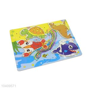 Popular Marine Animals Threading Wooden Puzzles Set