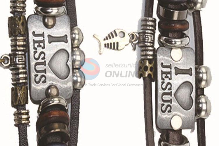 Best Selling Braided Leather Bracelet With Good Quality