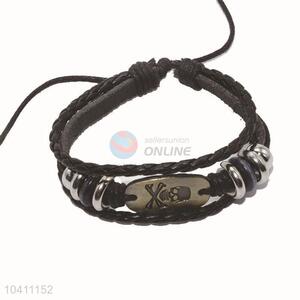 Wholesale Custom Cheap Braided Leather Wristband