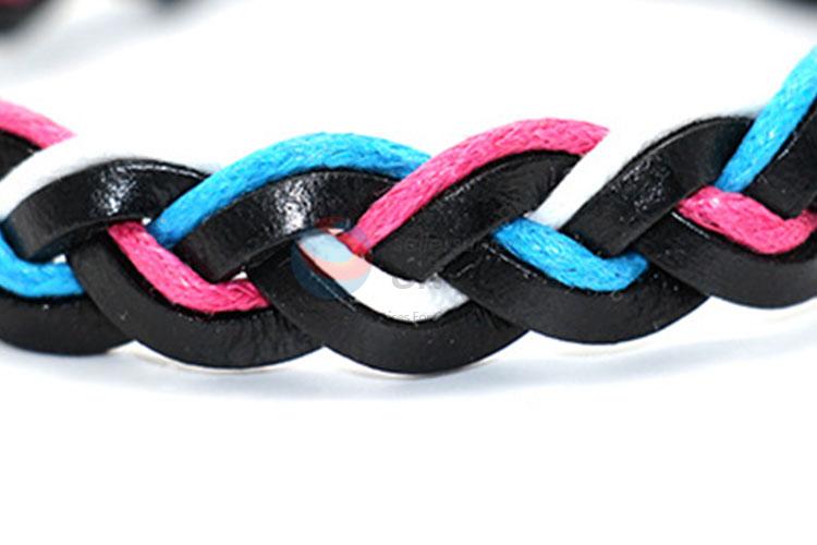 High Quality Cheap Custom Women Braided Leather Bracelet