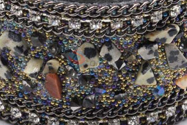 Wholesale Custom Cheap Wide Magnetic Clasp Cuff Rhinestone Wristband