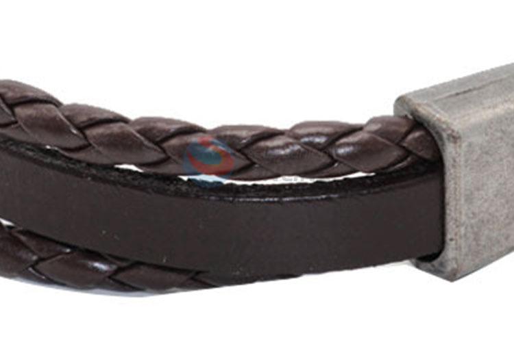 Wholesale Low Price Braided Leather Wristband