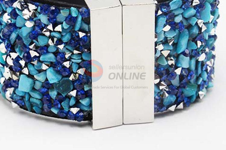 Latest Style Women Rhinestone Magnetic Clasp Wristband