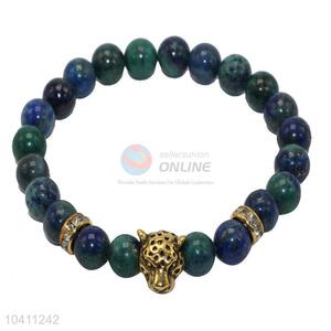 High Quality Gold Leopard Head Jewelry Beads Natural Crystal Bracelet