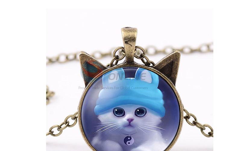 Cute Printing Cat Pattern Alloy Sweater Chain