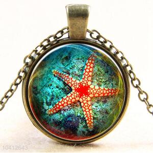 Factory Price Starfish Sweater Chain Glass Jewelry Pendant