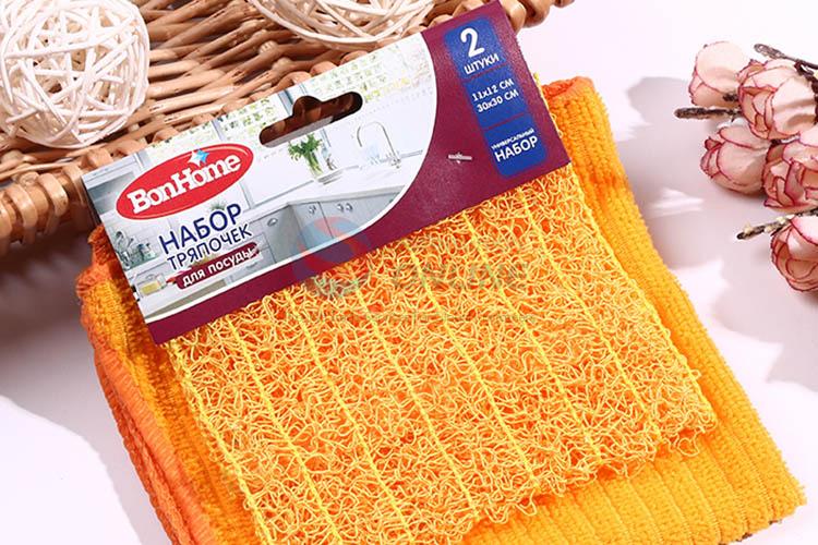 Customized cheap kitchen cleaning towel+dish brush