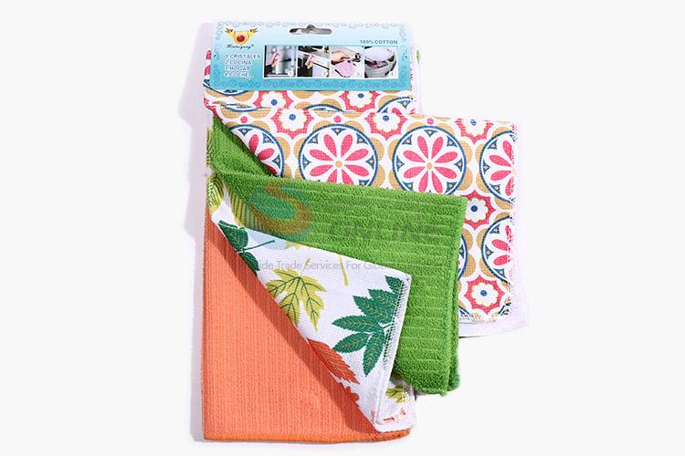 Bottom price flower printed table cleaning towel kitchen cloth