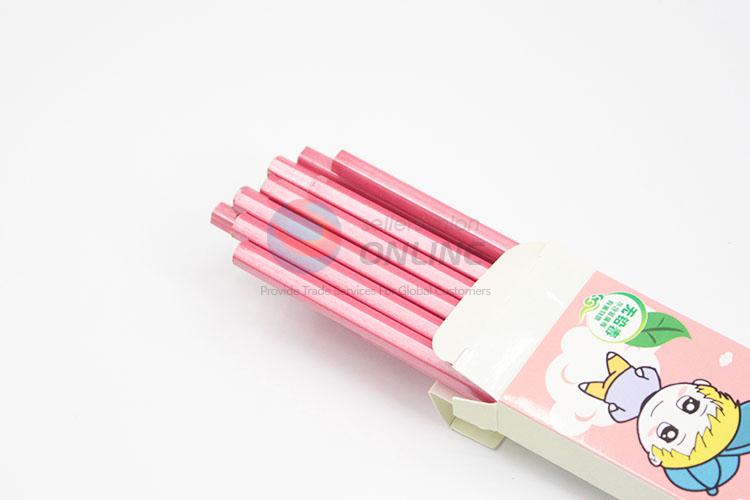 Simple Style Pink Color HB Pencils With Pencil Sharpener