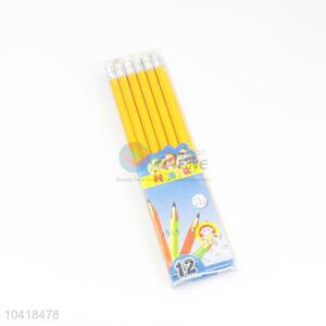 Simple Style 12Pcs/Set Yellow Color 2B Pencils