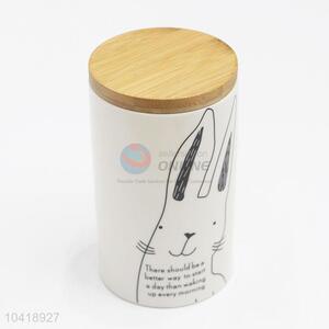 Latest Design Cute Cartoon Rabbit Design Ceramic Large Capacity Storage Bottle