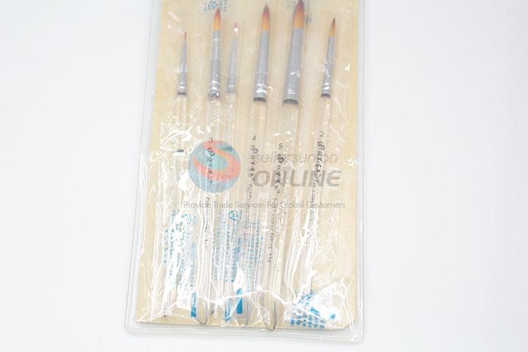 New Wood Handle Nylon Art Paintbrush Set