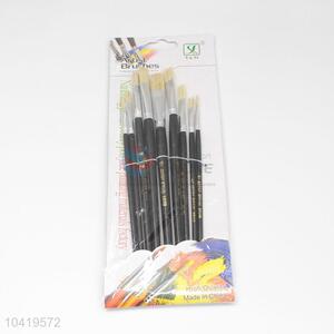 Student Black Handle Nylon Art Paintbrush Set