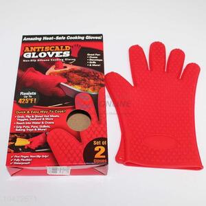 Factory price red silica gel microwave oven mitts