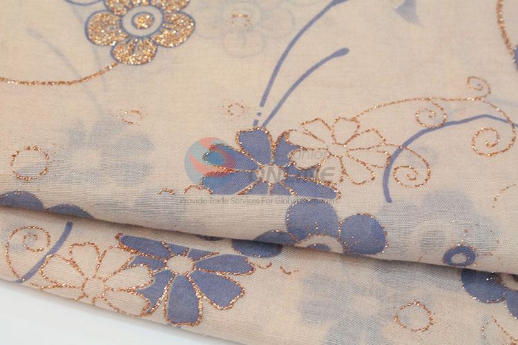New Design Flower Pattern Polyester Cotton Scarf