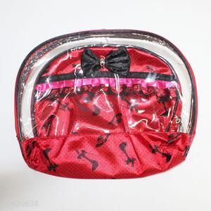 Bottom Price 3pc Fashion Ladies Travel PVC Cosmetic Bag