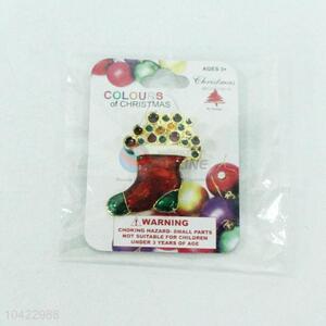 Fashion Design Alloy Flower Christmas Sock Broche Brosche Brooch