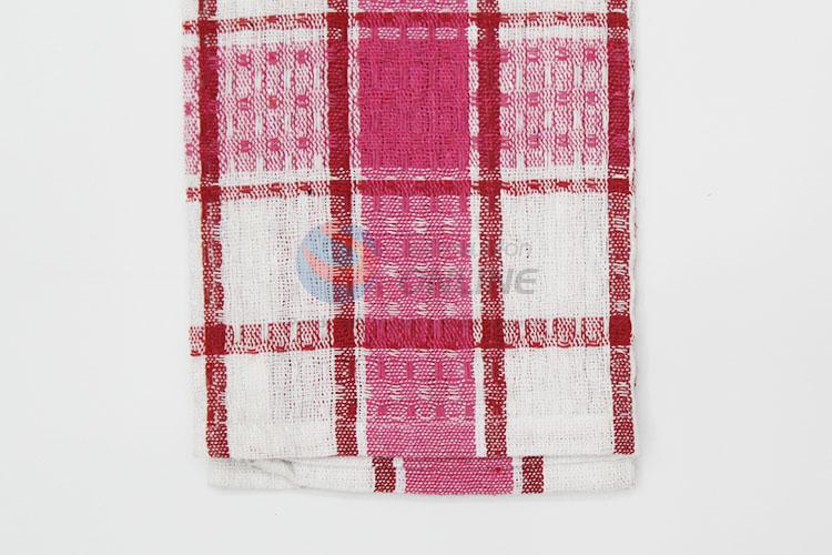 China Factory Grid Pattern Dish Towel Cotton Kitchen Tea Towel
