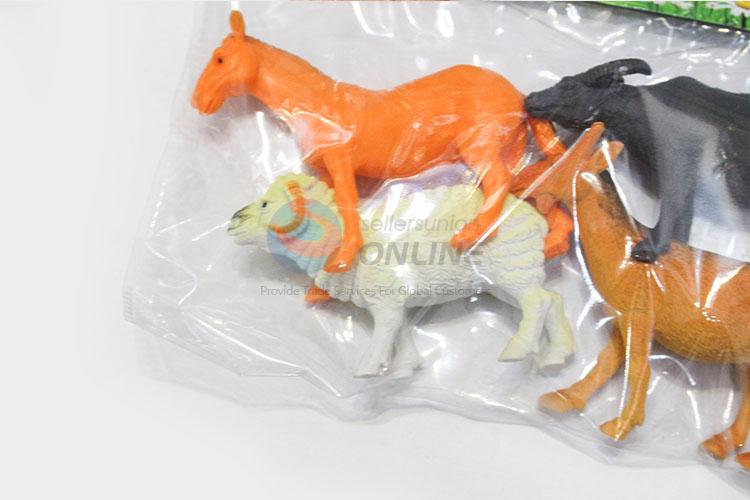 Chinese Factory 4 pcs Farm Animal Toys Plastic Models for Kids